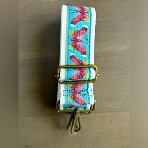 Butterfly handbag bag crossbody strap NEW turquoise and pink